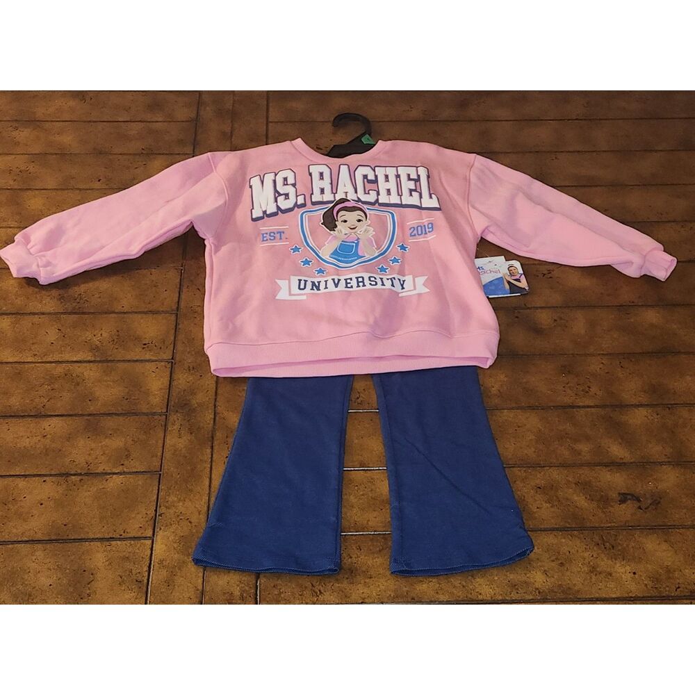 Ms. Rachel Toddler Girls Long Sleeve Graphic Sweatshirt and Leggings Set Size 5T